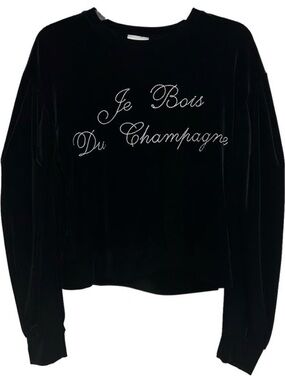 MISA Los Angeles Black Velvet 'Je Bois Du Champagne' Sweatshirt (L)
